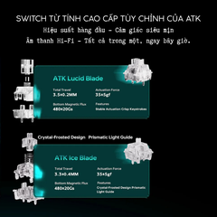 BÀN PHÍM GAMING HE ATK RS7 AIR, Polling Rate 8K, Độ Chính Xác 0.001mm, Scan Rate 256K, Độ Trễ 0.08ms, RGB 16.8 triệu màu