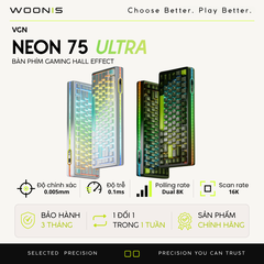 VGN Neon 75 | Bàn Phím Phím Từ Tính Chuyên Game Pin 8000mAh, 8K Hz, Độ Trễ 0.1ms, Scan Rate 256K, Accuracy 0.005mm, RGB 16.8 Triệu Màu