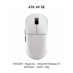 VGN ATK A9 - Chuột Không Dây Nhẹ 53g, Cảm Biến PAW3950 Ultra, Polling Rate 8000Hz - Hiệu Suất Đỉnh Cao Cho Game Thủ