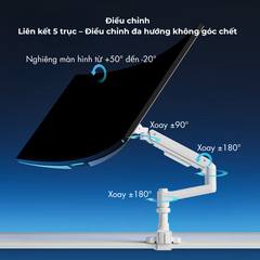 Giá Đỡ Màn Hình HumanMotion T10 – Hỗ Trợ 17”–49”, Tải Trọng Lên Đến 18.8kg