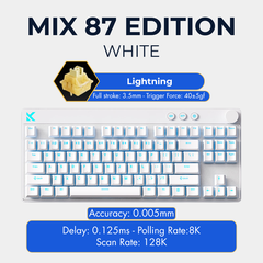 Mchose Mix 87 | Bàn Phím Phím Từ Tính Chuyên Game 8K Hz, Độ Trễ 0.08ms, Scan Rate 256K, Accuracy 0.001mm, RGB 16.8 Triệu Màu