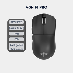 Chuột gaming không dây VGN Dragonfly F1 Pro Max – Siêu nhẹ 55g, 130h pin, cảm biến PAW3395