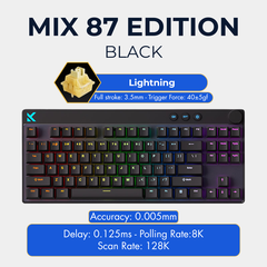 Mchose Mix 87 | Bàn Phím Phím Từ Tính Chuyên Game 8K Hz, Độ Trễ 0.08ms, Scan Rate 256K, Accuracy 0.001mm, RGB 16.8 Triệu Màu