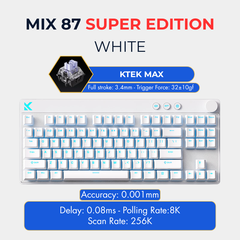 Mchose Mix 87 | Bàn Phím Phím Từ Tính Chuyên Game 8K Hz, Độ Trễ 0.08ms, Scan Rate 256K, Accuracy 0.001mm, RGB 16.8 Triệu Màu