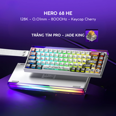 Aula Hero 68 | Bàn Phím Gaming HE Polling rate 8K Hz, Scan rate 128K, Độ Trễ 0.1ms, Hộp Đèn Neon RGB