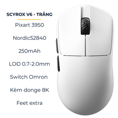 Chuột Gaming Không Dây Scyrox V6 – 8000Hz, 30K DPI, Siêu Nhẹ 40g