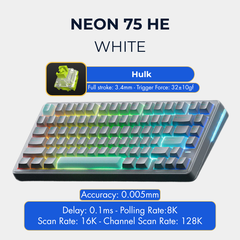 VGN Neon 75 | Bàn Phím Phím Từ Tính Chuyên Game Pin 8000mAh, 8K Hz, Độ Trễ 0.1ms, Scan Rate 256K, Accuracy 0.005mm, RGB 16.8 Triệu Màu