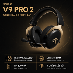 Tai Nghe Gaming Không Dây MCHOSE V9 Pro 2 – THX Spatial Audio, Driver 53mm, Pin 300 Giờ
