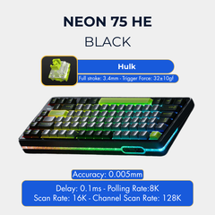 VGN Neon 75 | Bàn Phím Phím Từ Tính Chuyên Game Pin 8000mAh, 8K Hz, Độ Trễ 0.1ms, Scan Rate 256K, Accuracy 0.005mm, RGB 16.8 Triệu Màu