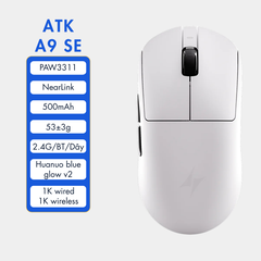 VGN ATK A9 - Chuột Không Dây Nhẹ 53g, Cảm Biến PAW3950 Ultra, Polling Rate 8000Hz - Hiệu Suất Đỉnh Cao Cho Game Thủ