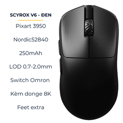 Chuột Gaming Không Dây Scyrox V6 – 8000Hz, 30K DPI, Siêu Nhẹ 40g