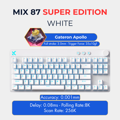 Mchose Mix 87 | Bàn Phím Phím Từ Tính Chuyên Game 8K Hz, Độ Trễ 0.08ms, Scan Rate 256K, Accuracy 0.001mm, RGB 16.8 Triệu Màu
