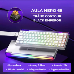 Aula Hero 68 | Bàn Phím Gaming HE Polling rate 8K Hz, Scan rate 128K, Độ Trễ 0.1ms, Hộp Đèn Neon RGB