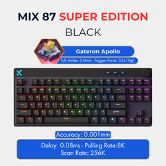 Mchose Mix 87 | Bàn Phím Phím Từ Tính Chuyên Game 8K Hz, Độ Trễ 0.08ms, Scan Rate 256K, Accuracy 0.001mm, RGB 16.8 Triệu Màu