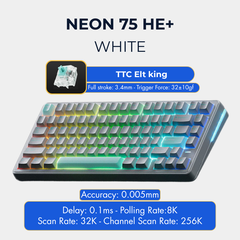 VGN Neon 75 | Bàn Phím Phím Từ Tính Chuyên Game Pin 8000mAh, 8K Hz, Độ Trễ 0.1ms, Scan Rate 256K, Accuracy 0.005mm, RGB 16.8 Triệu Màu