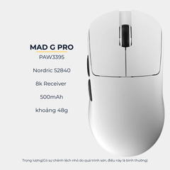 Chuột Gaming MADLIONS MAD G PRO - Siêu Nhẹ, Cảm Biến PAW3395, Kết Nối Không Dây