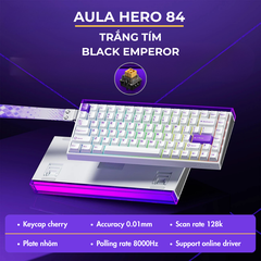 Aula Hero 84 | Bàn Phím Gaming HE Polling rate 8K Hz, Scan rate 128K, Độ Trễ 0.1ms, Hộp Đèn Neon RGB