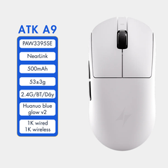 VGN ATK A9 - Chuột Không Dây Nhẹ 53g, Cảm Biến PAW3950 Ultra, Polling Rate 8000Hz - Hiệu Suất Đỉnh Cao Cho Game Thủ