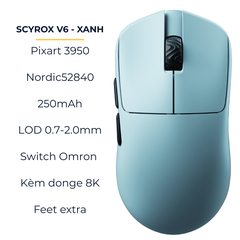 Chuột Gaming Không Dây Scyrox V6 – 8000Hz, 30K DPI, Siêu Nhẹ 40g