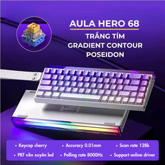 Aula Hero 68 | Bàn Phím Gaming HE Polling rate 8K Hz, Scan rate 128K, Độ Trễ 0.1ms, Hộp Đèn Neon RGB