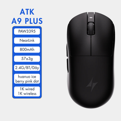 VGN ATK A9 - Chuột Không Dây Nhẹ 53g, Cảm Biến PAW3950 Ultra, Polling Rate 8000Hz - Hiệu Suất Đỉnh Cao Cho Game Thủ
