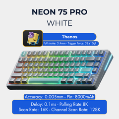 VGN Neon 75 | Bàn Phím Phím Từ Tính Chuyên Game Pin 8000mAh, 8K Hz, Độ Trễ 0.1ms, Scan Rate 256K, Accuracy 0.005mm, RGB 16.8 Triệu Màu