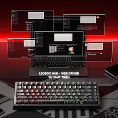 Bàn Phím Gaming HE Leobog A80RT, Pin 8000mAh, RT 0.01mm, Polling Rate 8K, Scan Rate 32K, RGB 16triệu màu