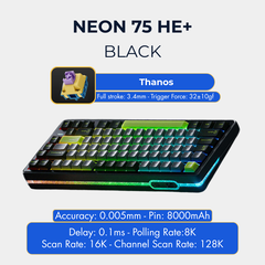 VGN Neon 75 | Bàn Phím Phím Từ Tính Chuyên Game Pin 8000mAh, 8K Hz, Độ Trễ 0.1ms, Scan Rate 256K, Accuracy 0.005mm, RGB 16.8 Triệu Màu
