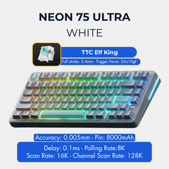 VGN Neon 75 | Bàn Phím Phím Từ Tính Chuyên Game Pin 8000mAh, 8K Hz, Độ Trễ 0.1ms, Scan Rate 256K, Accuracy 0.005mm, RGB 16.8 Triệu Màu