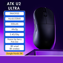 Chuột Gaming ATK U2 – Chuột Không Dây Nhẹ 44g, Cảm Biến PAW3950 Ultra, Polling Rate 8000Hz - Hiệu Suất Đỉnh Cao Cho Game Thủ