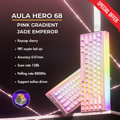 Aula Hero 68 | Bàn Phím Gaming HE Polling rate 8K Hz, Scan rate 128K, Độ Trễ 0.1ms, Hộp Đèn Neon RGB