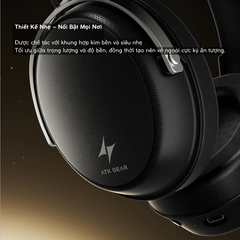 Tai Nghe Gaming Không Dây ATK Neptune N9, Driver Phủ TITAN 53mm, Tần Số 10Hz – 40kHz, Âm thanh không gian 3D, Độ Trễ Thấp 10ms, Khử Ồn Đàm Thoại, Pin 1500mAh(130h), Trọng Lượng 270g