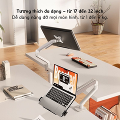 Arm Màn Hình Máy Tính Brateck E350 – Hỗ Trợ Màn 17”-32”, Tải Trọng 9Kg, Xoay Gập Linh Hoạt Chuẩn Công Thái Học