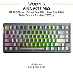 AULA AG75 | Bàn Phím Phím Từ Tính Chuyên Game Kết nối trực tiếp ADC, 8K Hz, Độ Trễ 0.08ms, Ultra-high Scan Rate 2304K, Accuracy 0.001mm, RGB đôi siêu