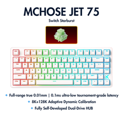 BÀN PHÍM CƠ GAMING HE MCHOSE JET 75 | Rapid Trigger | 128K | 8000hz | RT 0.01MM