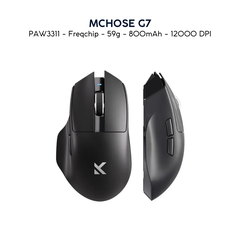 Chuột Không Dây Công Thái Học MCHOSE G7 – Văn Phòng & Gaming, Cảm Biến PAW3395, 1K Polling Rate , Pin Trâu 800mAh