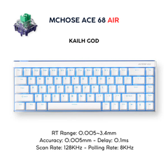 Mchose Ace 68 Air Pro | Bàn Phím Phím Từ Tính Chuyên Game 8K Hz, Độ Trễ 0.1ms, RGB 16.8 Triệu Màu