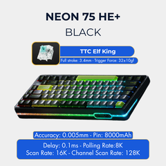 VGN Neon 75 | Bàn Phím Phím Từ Tính Chuyên Game Pin 8000mAh, 8K Hz, Độ Trễ 0.1ms, Scan Rate 256K, Accuracy 0.005mm, RGB 16.8 Triệu Màu