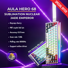 Aula Hero 68 | Bàn Phím Gaming HE Polling rate 8K Hz, Scan rate 128K, Độ Trễ 0.1ms, Hộp Đèn Neon RGB