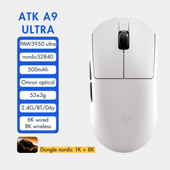VGN ATK A9 - Chuột Không Dây Nhẹ 53g, Cảm Biến PAW3950 Ultra, Polling Rate 8000Hz - Hiệu Suất Đỉnh Cao Cho Game Thủ