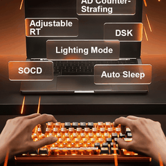 AULA AG75 | Bàn Phím Phím Từ Tính Chuyên Game Kết nối trực tiếp ADC, 8K Hz, Độ Trễ 0.08ms, Ultra-high Scan Rate 2304K, Accuracy 0.001mm, RGB đôi siêu