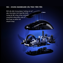 Chuột Gaming Không Dây RAWM Leviathan V4, Cảm Biến PAW3950, Nordic nRF54L15, Dual 8K, RawmSpeeed, Pin 500mAh, 150H, ~55g, Lớp Phủ THERMO-SENSITIVE