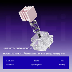 BÀN PHÍM GAMING HE MCHOSE ACE 68 GT, Polling Rate 16K, Độ Chính Xác 0.001mm, Scan Rate 256K, Độ Trễ 0.06ms, RGB 16.8 triệu màu, Hỗ Trợ Music Rhythm 2.0