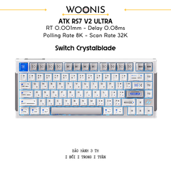 Bàn Phím Gaming HE Atk Rs7 V2 Ultra, Polling Rate 8K, Độ Chính Xác 0.001mm, Scan Rate 256K, Độ Trễ 0.08ms, RGB 16.8 triệu màu