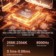AULA AG75 | Bàn Phím Phím Từ Tính Chuyên Game Kết nối trực tiếp ADC, 8K Hz, Độ Trễ 0.08ms, Ultra-high Scan Rate 2304K, Accuracy 0.001mm, RGB đôi siêu