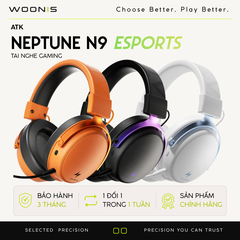 Tai Nghe Gaming Không Dây ATK Neptune N9 Pro/Ultra | Driver Titan 53mm - Pin 130H Cao Cấp