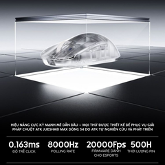 Chuột Gaming Không Dây ATK ZERO Series, Nordic 54H20, PAW 3950 Ultra, Delay 0.163ms, 800mAh, 39g±3g, Dongle GEM 8K