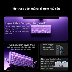 MCHOSE ACE 75 | Bàn Phím Gaming HE Chuyên Game 8K | Scan Rate 256K, Độ Trễ 0.08ms, Accuracy 0.001mm, RGB 16.8 Triệu Màu