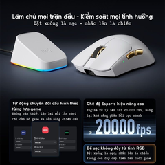 Chuột Gaming Không Dây MCHOSE K7 V2 Ultra+ PAW3955 TI 8K | Siêu Nhẹ 59g | Dock Sạc RGB RGB