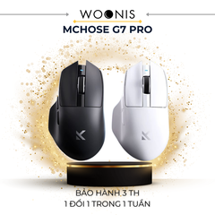Chuột Không Dây Công Thái Học MCHOSE G7 – Văn Phòng & Gaming, Cảm Biến PAW3395, 1K Polling Rate , Pin Trâu 800mAh